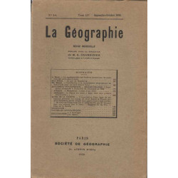 La Geographie numero 3-4 tome LIV septembre-octobre 1930