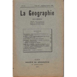 La Geographie numero 3-4 Tome LII septembre-octobre 1929
