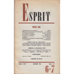 Esprit mai 68 juin juillet 1968 numero 6-7