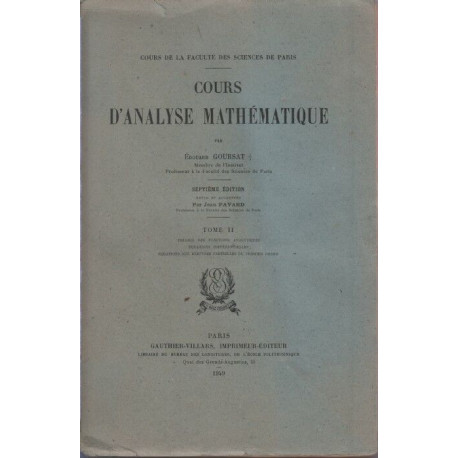 Cours d'analyse mathematique / tome 2 : thorie des fonctions...