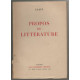 Propos de litterature