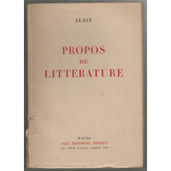 Propos de litterature