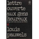 Lettre ouverte aux gens heureux et qui ont bien raison de l'être