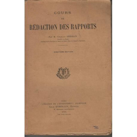 Cours de redaction des rapports