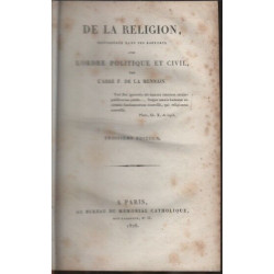 De la religion consideree dans ses rapports avec l'ordre politique...