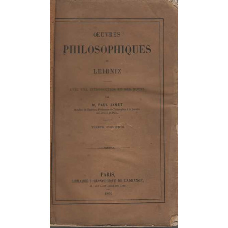Oeuvres philosophiques de leibniz avec une introduction et des...