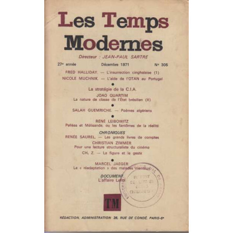 Les temps modernes decembre 1971