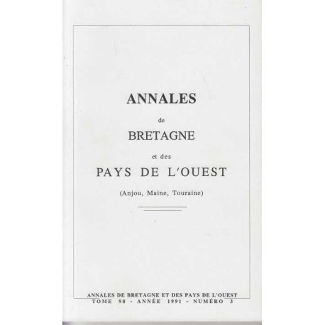 Annales de Bretagne et des pays de l'ouest ( Anjou Maine Touraine)...