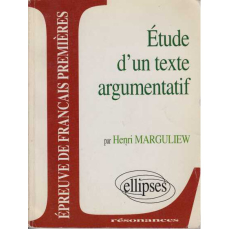 Etude d'un texte argumentatif