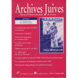 Archives juives n°39/1 Le "Réveil Juif" des années vingt