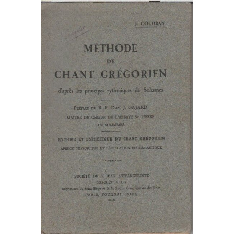 Methode de chant gregorien