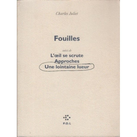 Fouilles suivi de "L'oeil se scrute" - "Approches" - "Une...
