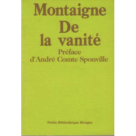 De la vanite