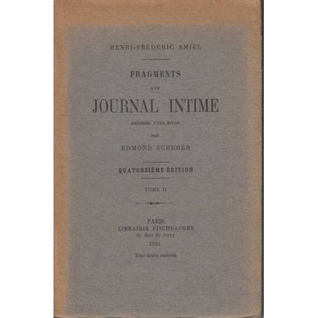 Fragments d'un Journal intime. Précédés d'une étude par Edmond...