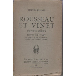 Rousseau et vinet individus sociaux suivi de notes sur vinet et...
