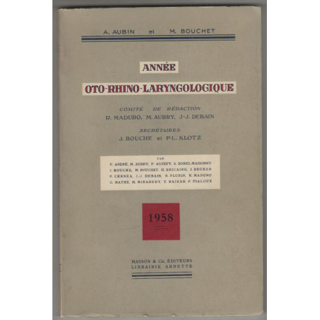 Annee oto rhino laryngologique