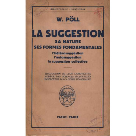 La suggestion - Sa nature ses formes fondamentales...