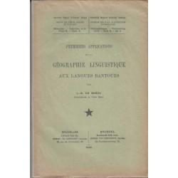 Premieres applications de la geographie linguistique aux langues...