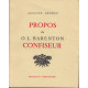 Propos de o.-l. barenton confiseur ancien eleve de l'ecole...