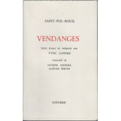 Vendanges texte etabli et presente par Yves Sandre