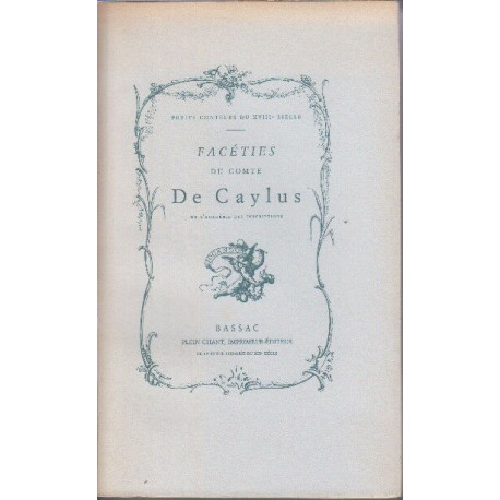 Faceties du comte de Caylus