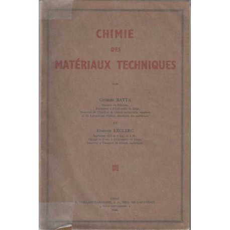 Chimie des materiaux techniques