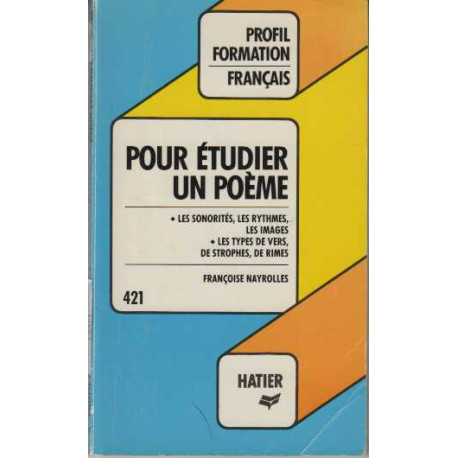 Profil Formation : Pour etudier un poeme