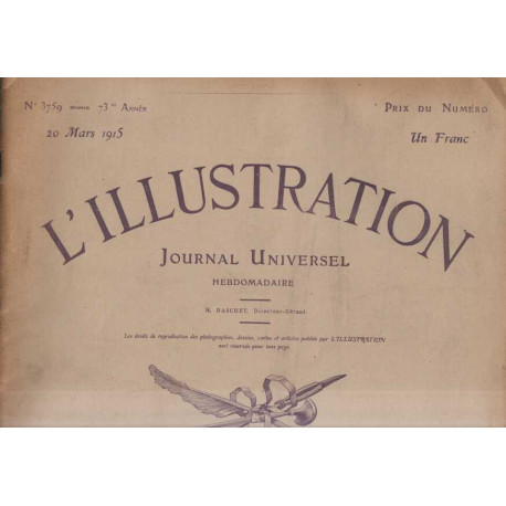 L'illustration numero 3759 20 mars 1915