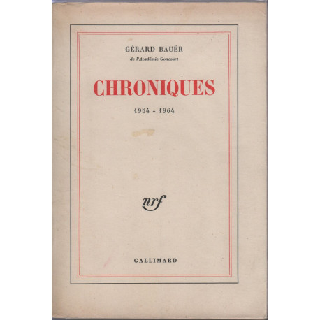 Chroniques 1954-1964