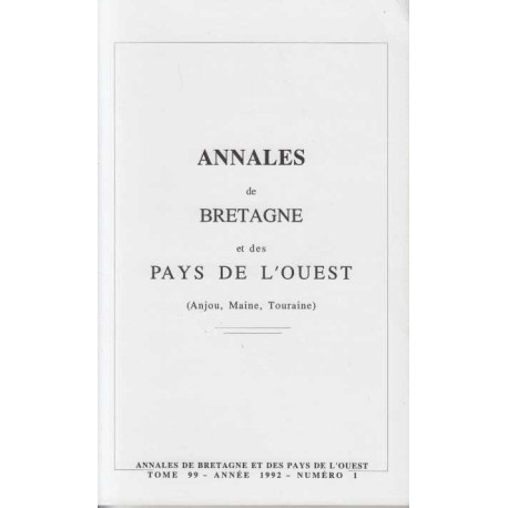 Annales de Bretagne et des pays de l'ouest ( Anjou Maine Touraine)...