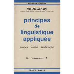 Principes de linguistique appliquee