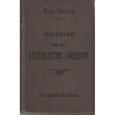 Histoire de la litterature grecque