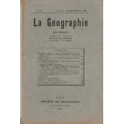 La Geographie numero 5-6 Tome LII Novembre-Decembre 1929