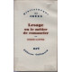 Lesage ou le metier de romancier