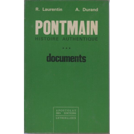 Pontmain (tome III : documents)