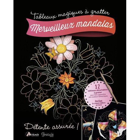 Merveilleux mandalas: 12 tabeaux détachables à gratter inclus le...
