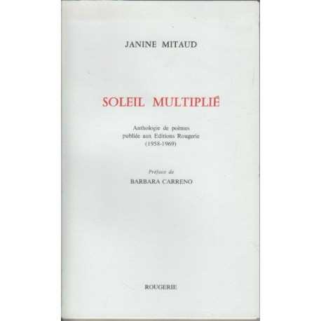SOLEIL MULTIPLIÉ: Anthologie de poèmes publiée aux Editions...
