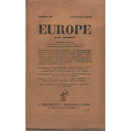Europe numero 38 romain rolland