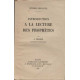 Introduction a la lecture des prophetes