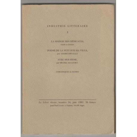 Le Lerot Reveur numero 34 industrie litteraire 2