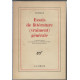 Essais de litterature (vraiment) generale
